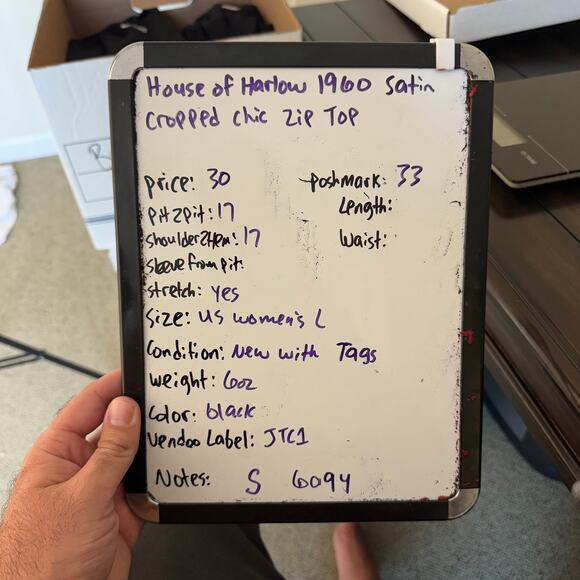 House of Harlow 1960 Satin Cropped Chic Zip Top US Women's L - Picture 6 of 6